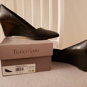 Franco Sarto black wedges
